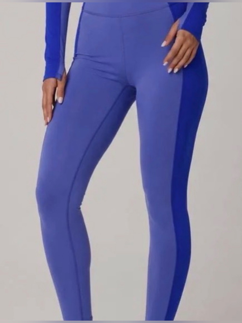 Athleta Transcend Colorblock 7/8 Tight Leggings High Rise Blue Purple Size M